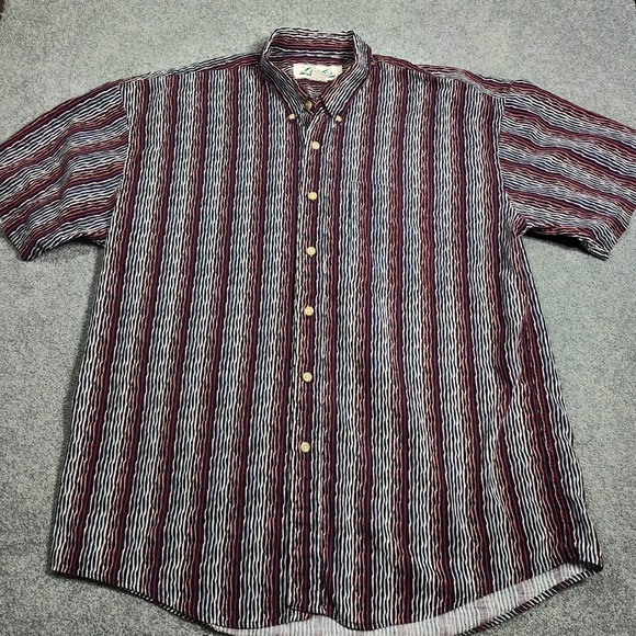 Links Edition Other - Links Edition Mens Striped Short Sleeve Button Up Shirt XL Cotton Casual